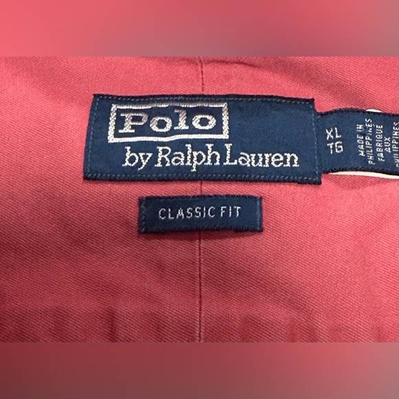 Polo Ralph Lauren Classic Fit Chino Workshirt Salt Washed Red Mens Size XL - Picture 3 of 4